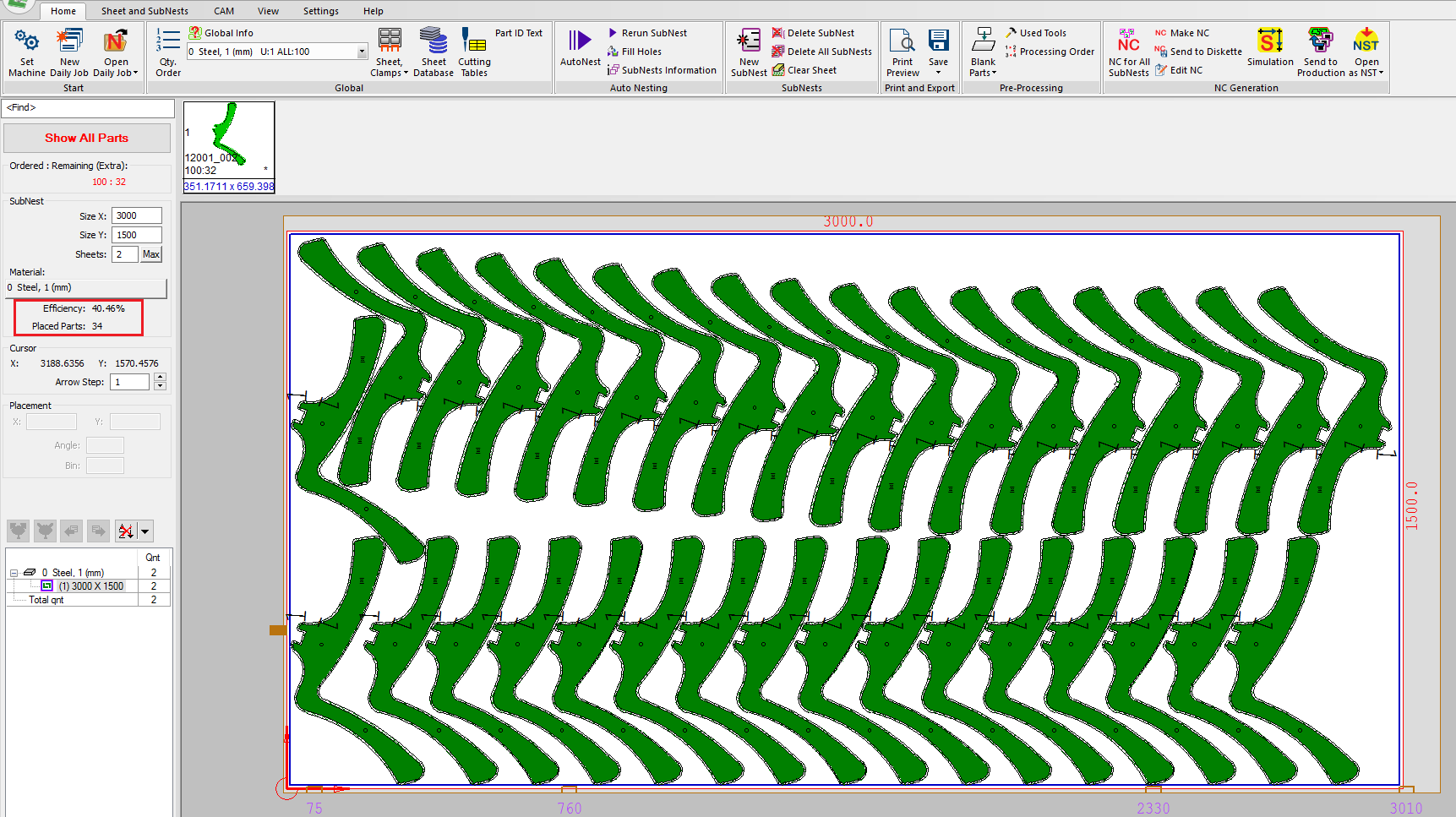 Standart Yerleşim - 34 Parça